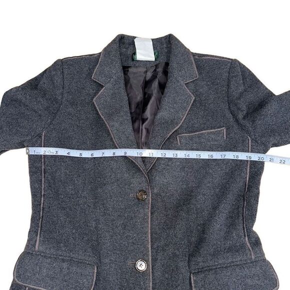 Harve Benard Womens 10 Vintage Wool Recycled Cashmere Blend Gray Career Blazer - Picture 7 of 9